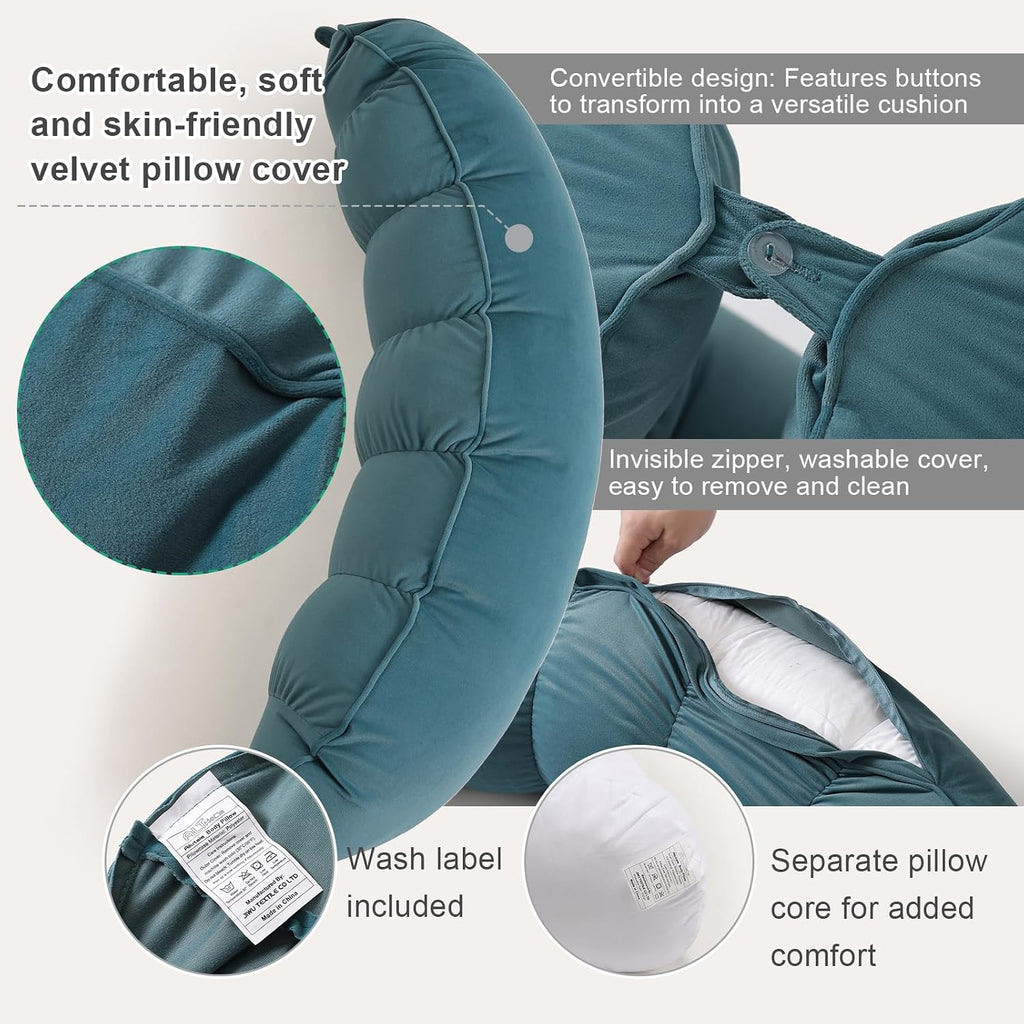 Peallow(Pat. Pend) – Long Round Body Pillow for Adults, Bolster Pillow for Sleeping, Soft and Supportive Pillow for Sleeping & Lumbar…