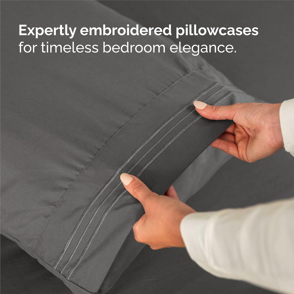 Split King Size 5 Piece Sheet Set - Comfy Breathable & Cooling Sheets - Hotel Luxury Bed Sheets for Women & Men - Deep Pockets, Easy-Fit…
