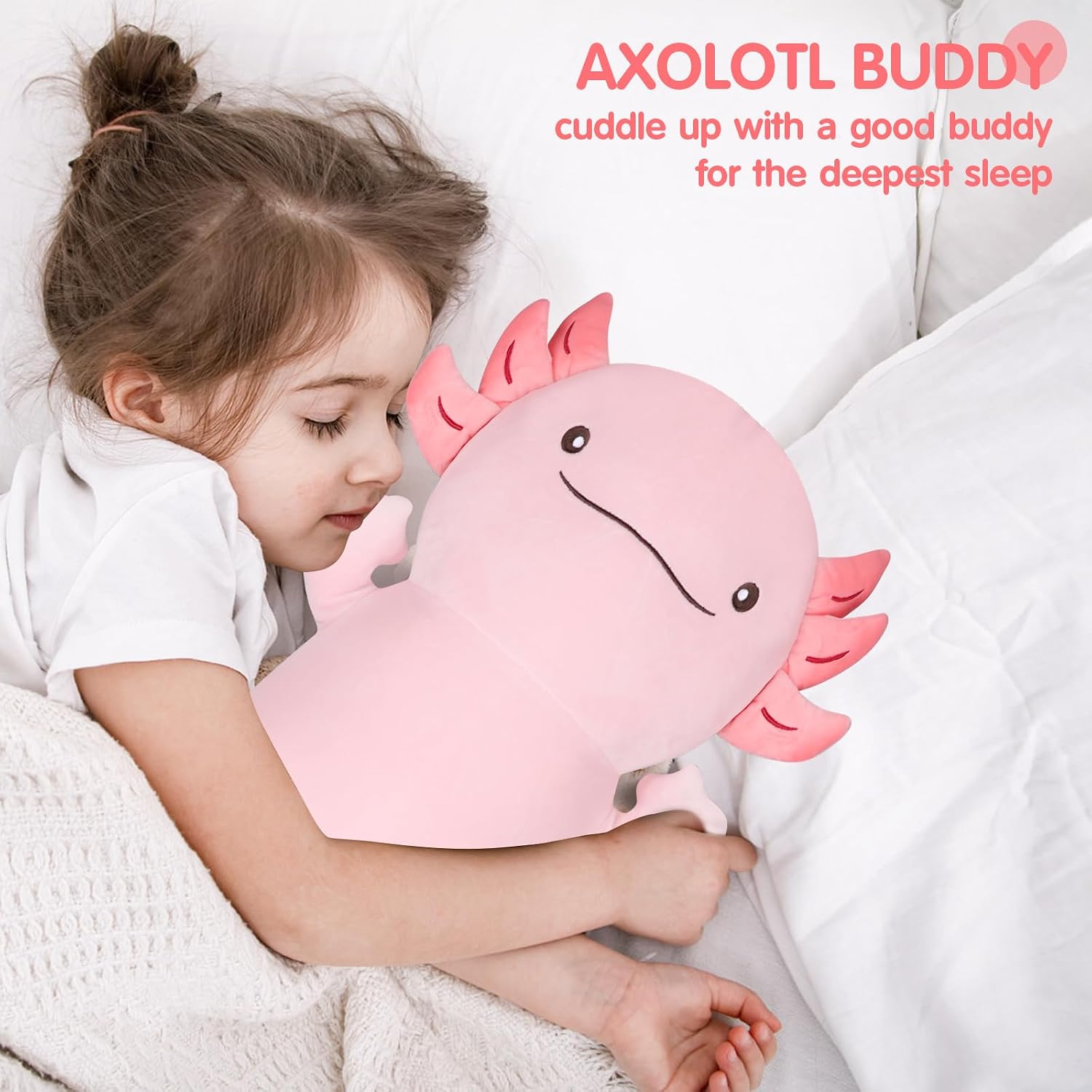 Dalmao 36" Giant Pink Axolotl Stuffed Animal, Cute Soft Long Axolotl Plush Large Body Pillow Big Squishy Plushies Toy, Gift for Kids…