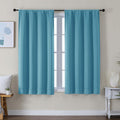 Simplebrand Ava Turquoise Short Blackout Curtains for Bedroom 54 Inches Long 2 Panels Set, Solid Thermal Insulated, Energy Saving Window Tr…