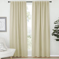 Nicetown Living Room Room Darkening Curtains, Soft and Smooth Fabric Draperies and Panels, Privacy Energy Smart Curtains for Patio Door (Be…