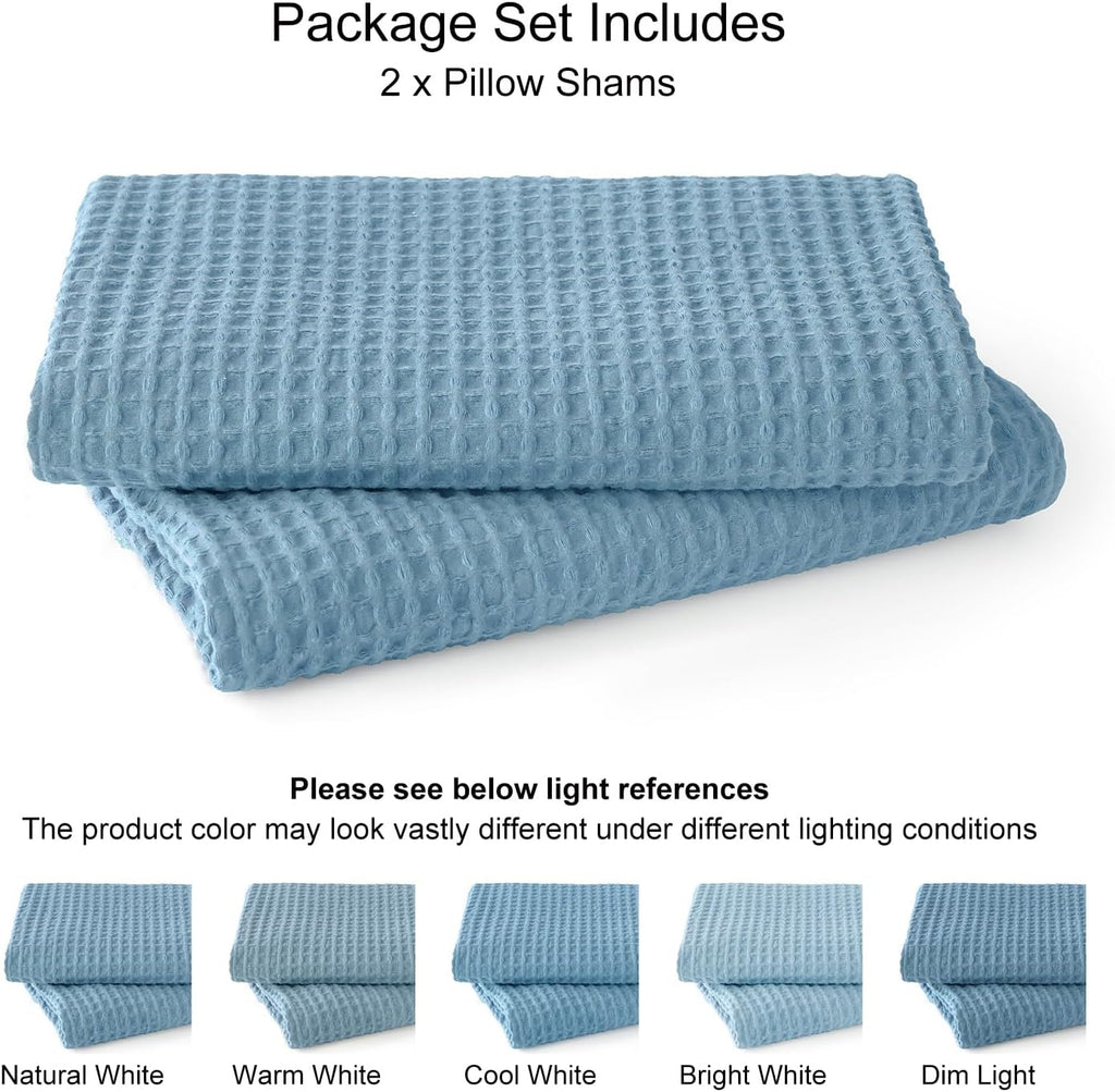 Phf 100% Cotton Waffle Weave Throw Pillow Cover, 24" x 24", No Filling, 2 Pack Elegant Home Decorative Square Throw Pillow Covers for Bed C…