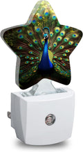 Peacock Plug in Star Night Light, Night Light with Sensor for Kids Nursery Bedroom, Decorative Soft Glow Lamp for Hallway Bathroom…