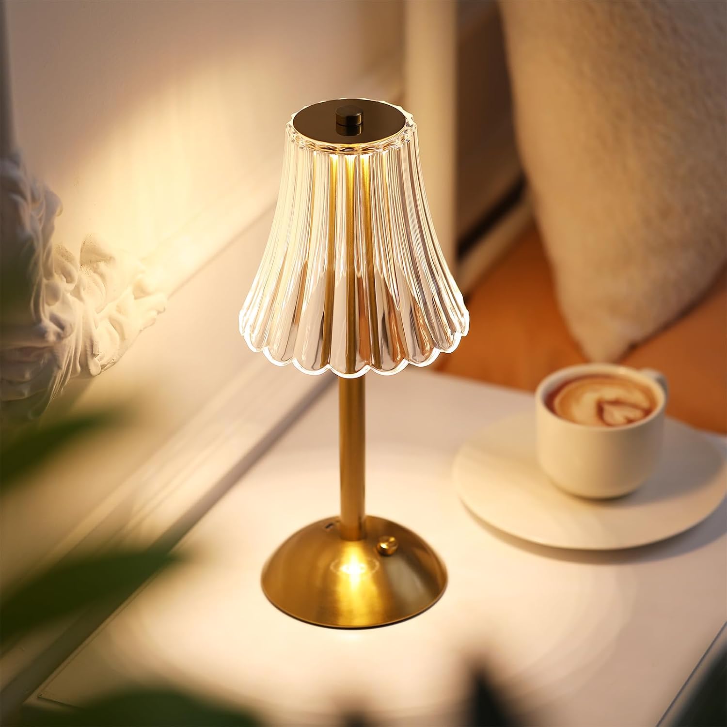 Liliful 8 Pcs Cordless Table Lamp Rechargeable Touch LED Small Gold Portable Battery Operated USB-c Desk Lamp 3 Color Dimmable for…