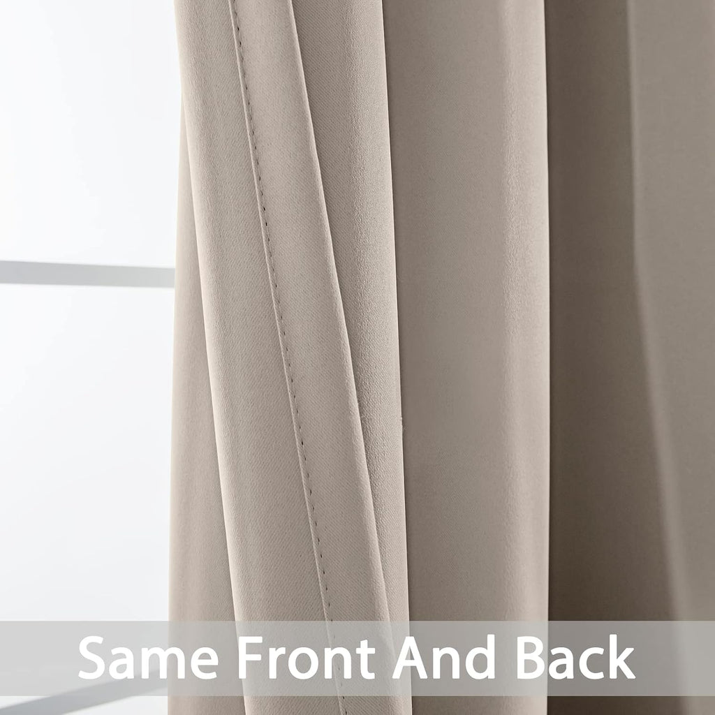 Yakamok Blackout Curtains Room Darkening Thermal Insulated Window Panels, Solid Grommet Top Drapes for Bedroom/Living Room(52Wx90L…