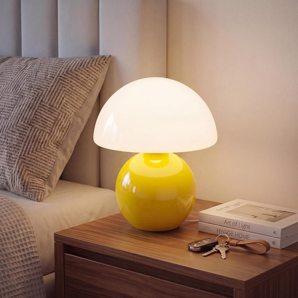 Dawnwake Mushroom Lamp Desk Lamp for Bedroom, Table Bedside Small Lamps for Living Room, Mushroom Decor Cute Mini Modern Mid Century Lamps…