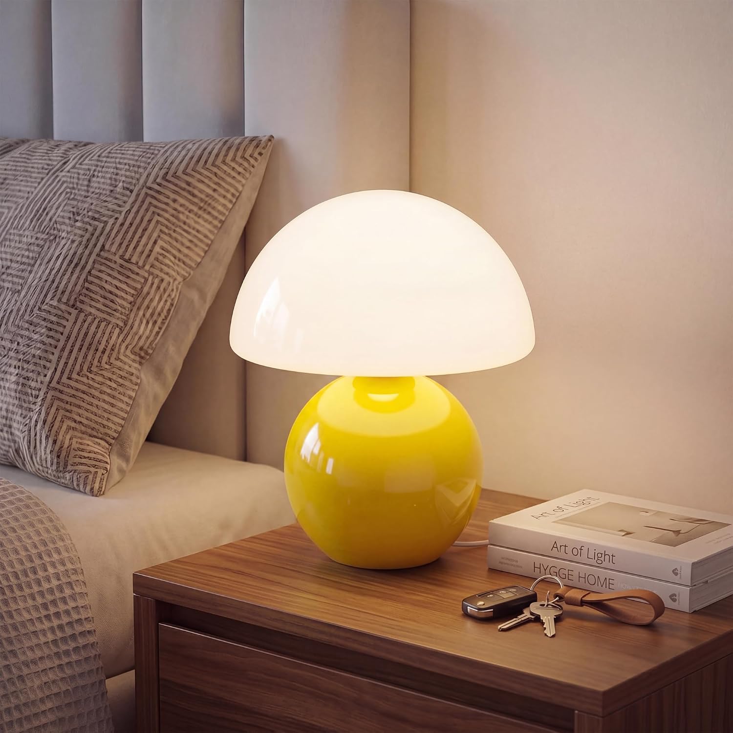 Dawnwake Mushroom Lamp Desk Lamp for Bedroom, Table Bedside Small Lamps for Living Room, Mushroom Decor Cute Mini Modern Mid Century Lamps…