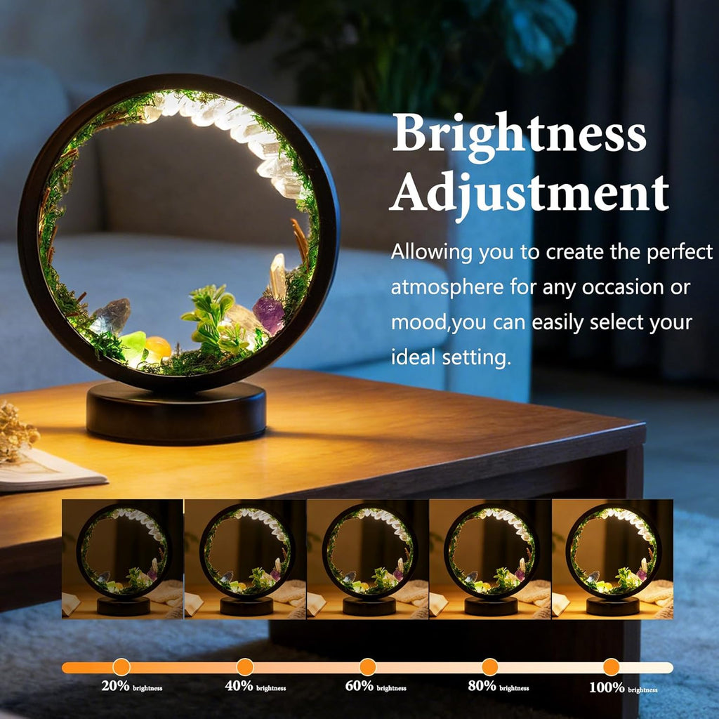Runyangshi Forest Style Bedroom Night Light USB Port 3 Colours Dimming Mode Bedside Lamp Natural Clear Quartz Single Crystal Healing Crysta…
