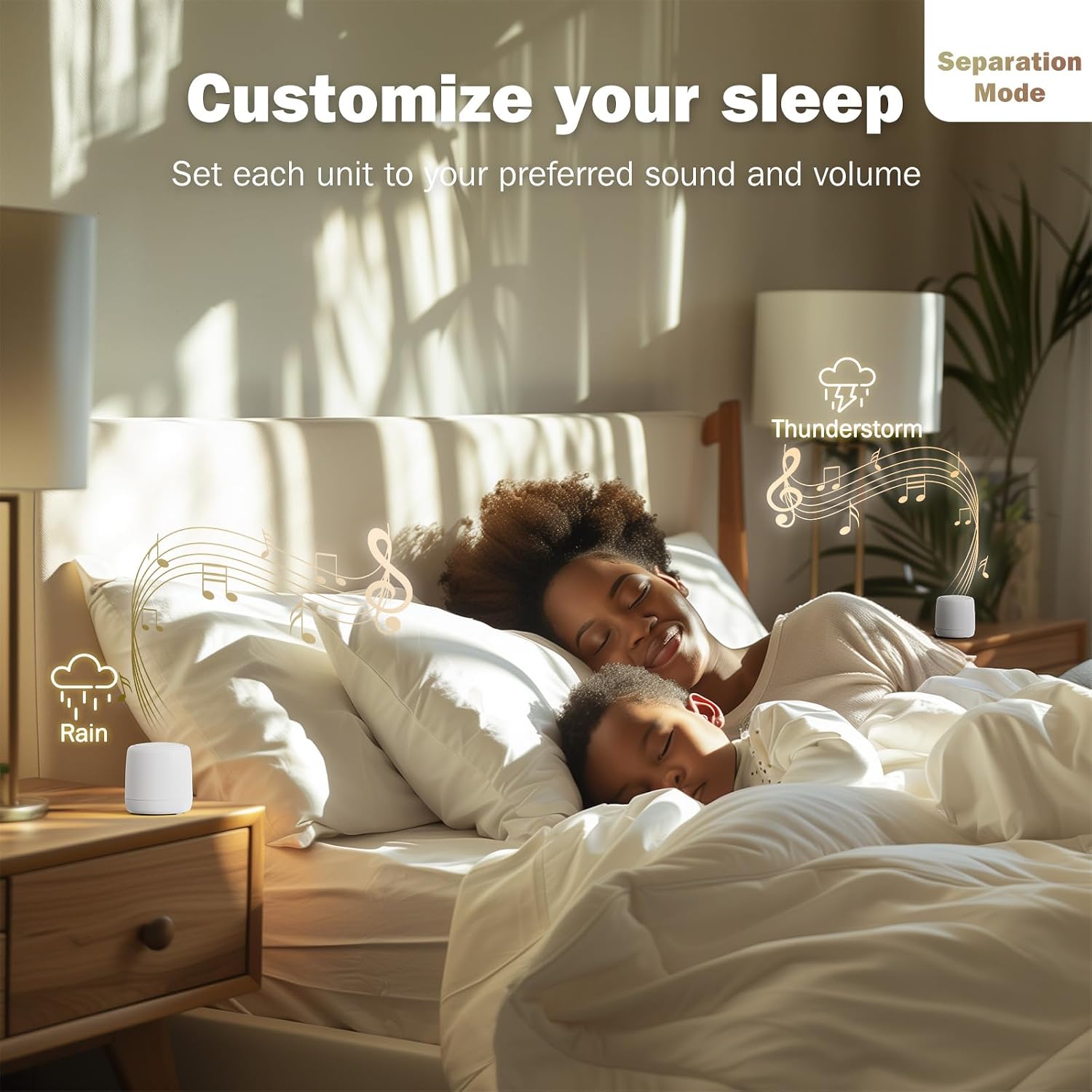 Paussion 2-Pack Sync Stereo, Paussion Portable Mini Noise White Sleep Sound Machine for Adults Kids Baby 25 Soothing Songs, Auto Timer, Per…
