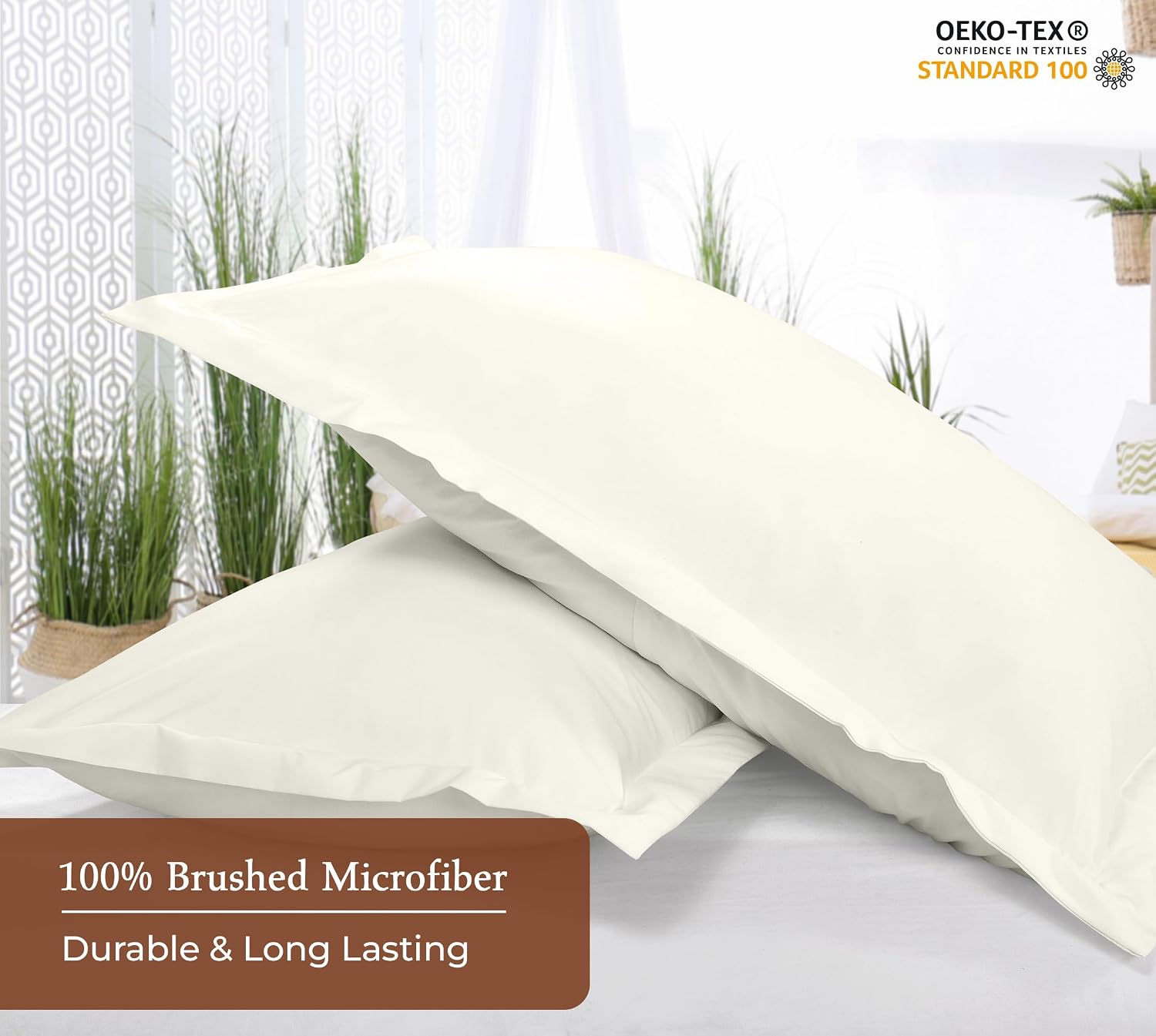 Royalelinens Royale Linens Pillow Shams 2 Pack Standard Size 20x26 Inch - Brushed 1800 Microfiber - Bed Shams, Wrinkle & Fade Resistant Sup…