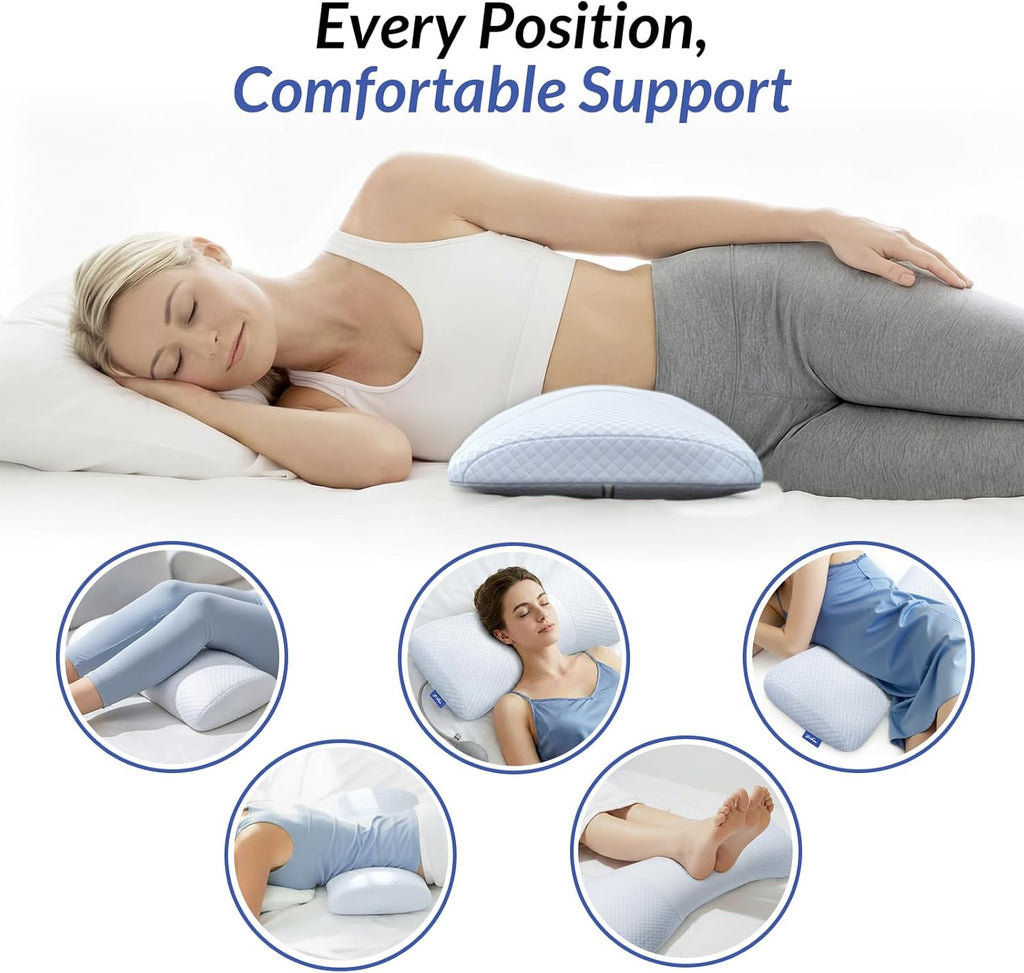 Zikee Inflatable Lumbar Support Pillow for Bed with Customized Lower Back & Support, Memory Foam Back Support for Side & Back Sleeping, Bed…