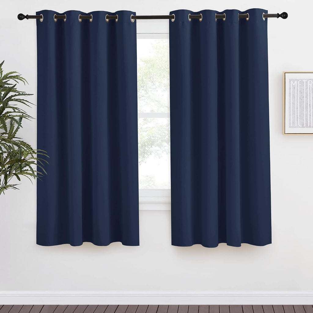 NICETOWN Blackout Curtain Panel, Navy Blue, 55 inches Wide by 68 inches Long, 1 PC, Light Blocking Room Darkening Drape/Drapery for…