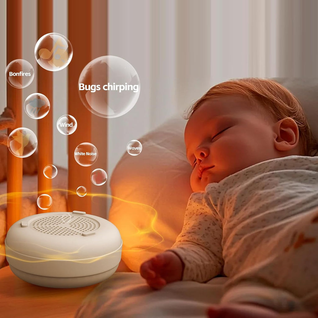 Portable Baby Sound Machine [White Noise for Babies Kids Adults][Supports Bluetooth Audio Playback][Timer Function][12 Soothing Sounds]…