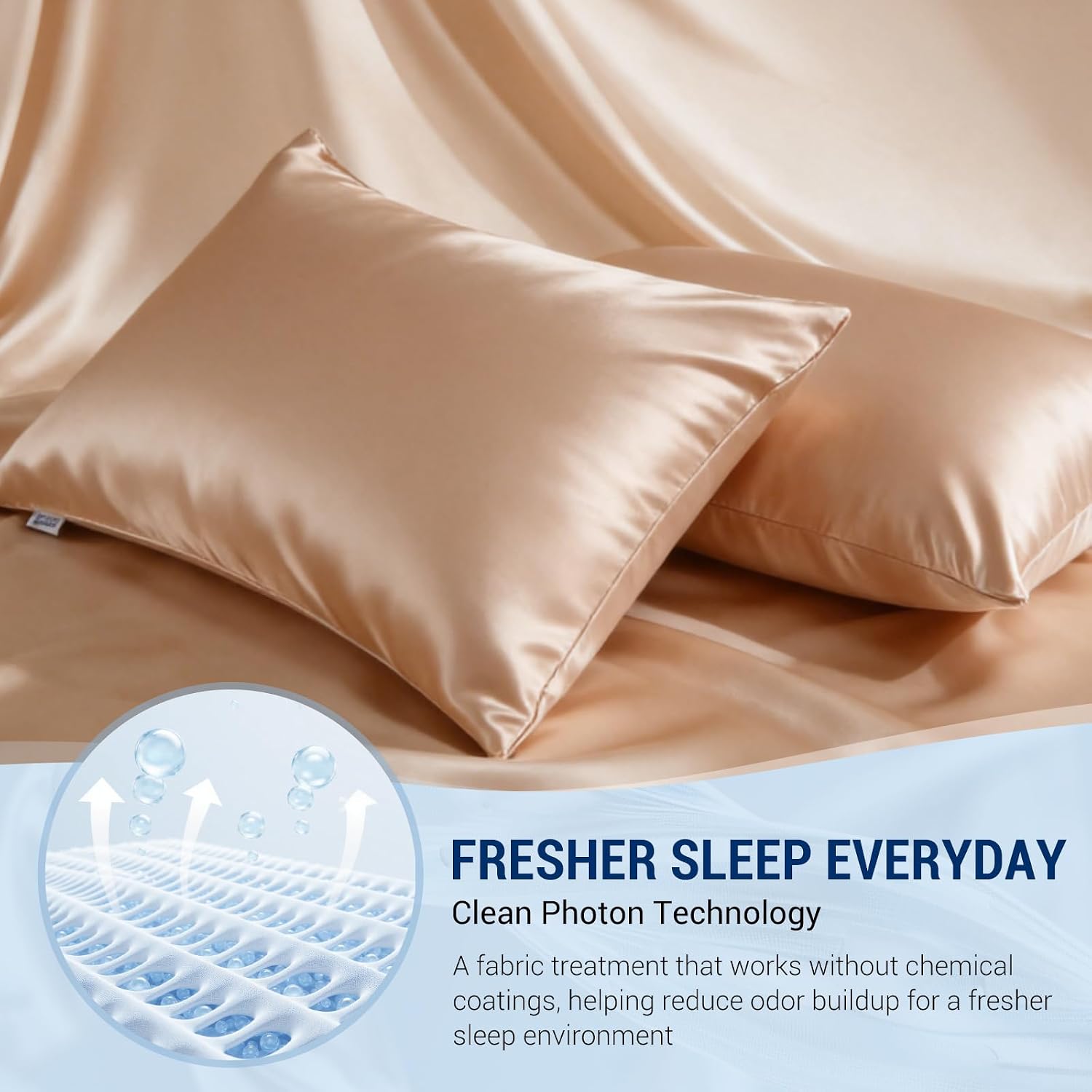 Luxear Cooling Pillow Cases for Hot Sleepers, Double-Sided Upgraded Arc-Chill Q-Max > 0.5 Cooling Satin Pillowcase, Silky Soft, Hair & Skin…
