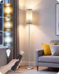 Dimmable Floor Lamps for Living Room with Remote and Foot Switch, 64.4” Modern Standing Tall Lamp, Corner Lamp for Bedroom, Office, Bulb…