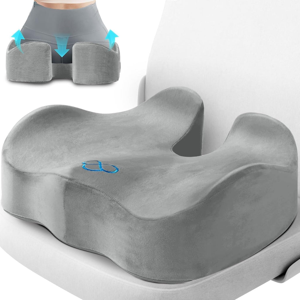 CushyOasis Seat Cushion, Chair Cushions, Office Chair Cushions, Anti-Slip Bottom & Removable Cover Tailbone Cushion, Memory Foam Seat Cushi…