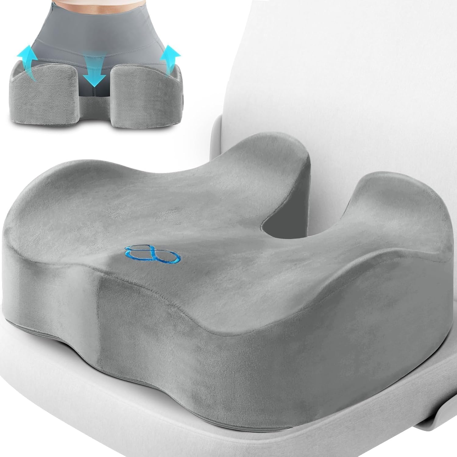 CushyOasis Seat Cushion, Chair Cushions, Office Chair Cushions, Anti-Slip Bottom & Removable Cover Tailbone Cushion, Memory Foam Seat Cushi…