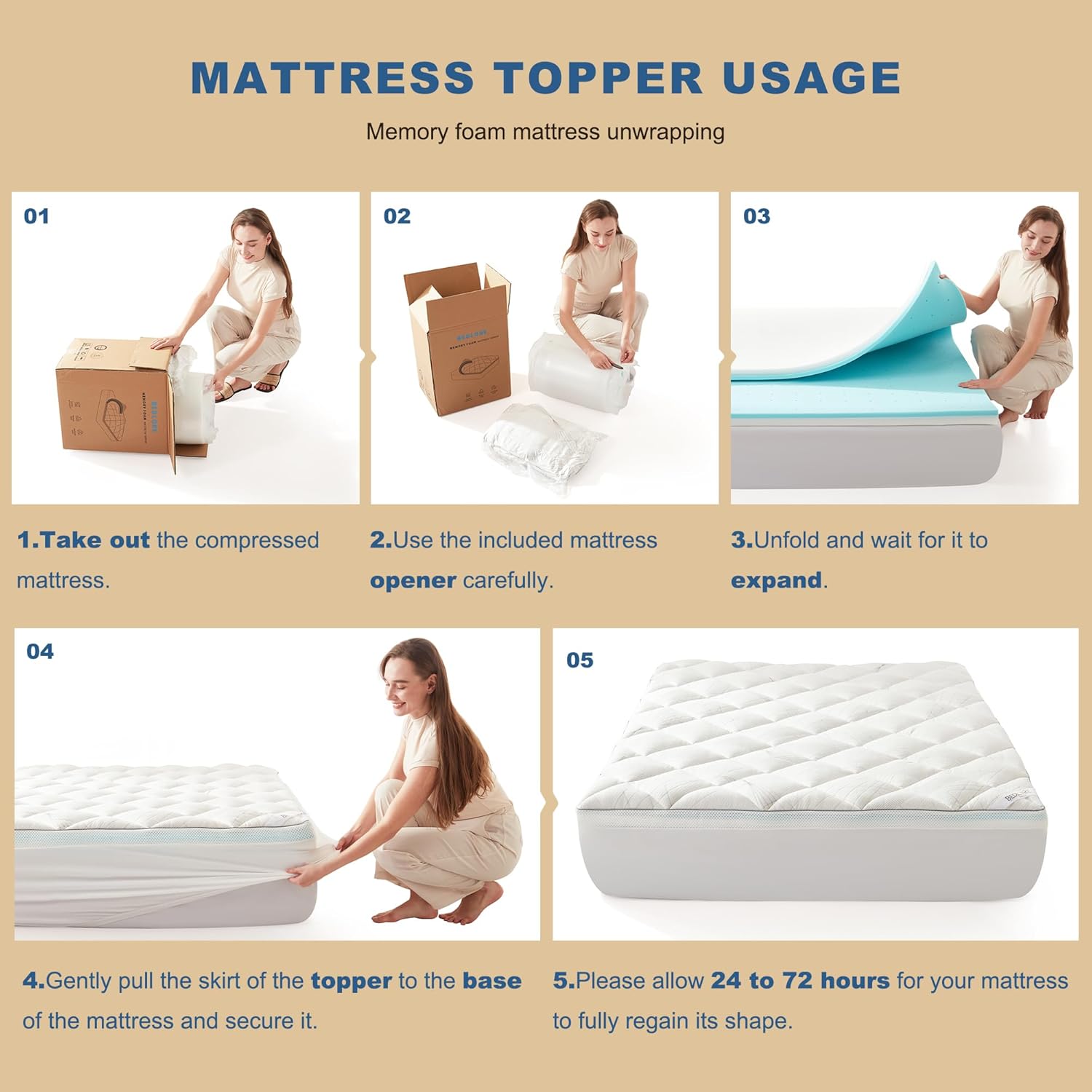 Bedlore 4-Inch Twin Mattress Topper for Back Pain - Dual Layer Medium Support (2" Gel Memory Foam + 2" Cooling Fluffy Pillow Top Pad)…