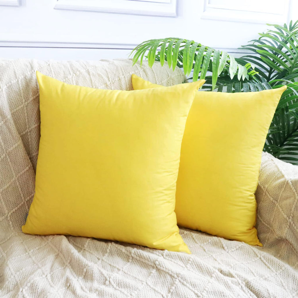 Thmyo 4-Pack 100% Cotton Comfortable Solid Decorative Throw Pillow Case, Thmyo Square Cushion Cover Pillowcase Sublimation Blank Pillow Cove…