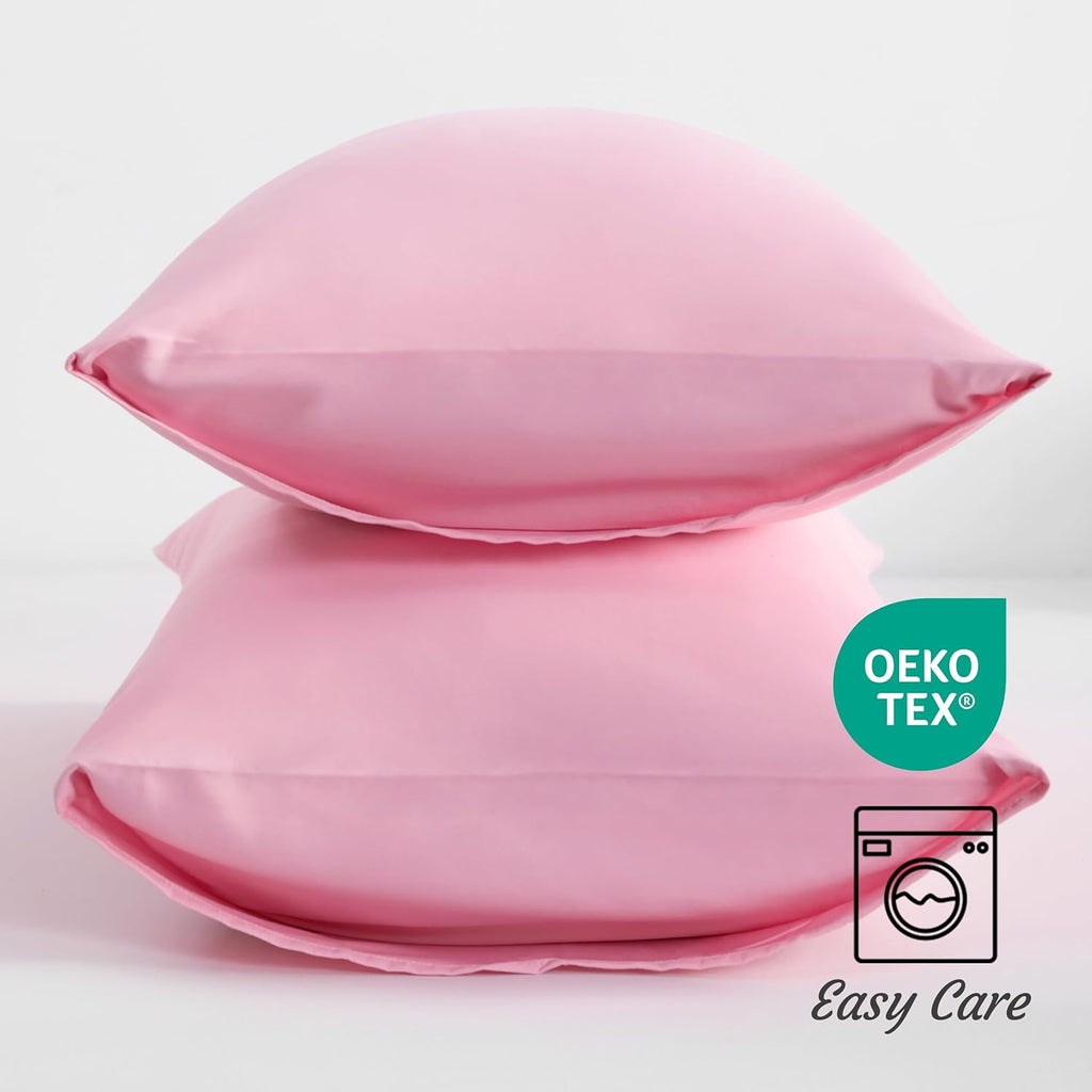 Ntbay Standard Pillow Cases Set of 2, 2 Pack Brushed Microfiber 20x26 Pillow Cases, Soft, Wrinkle, Fade, Stain Resistant Pink Pillow Cases…