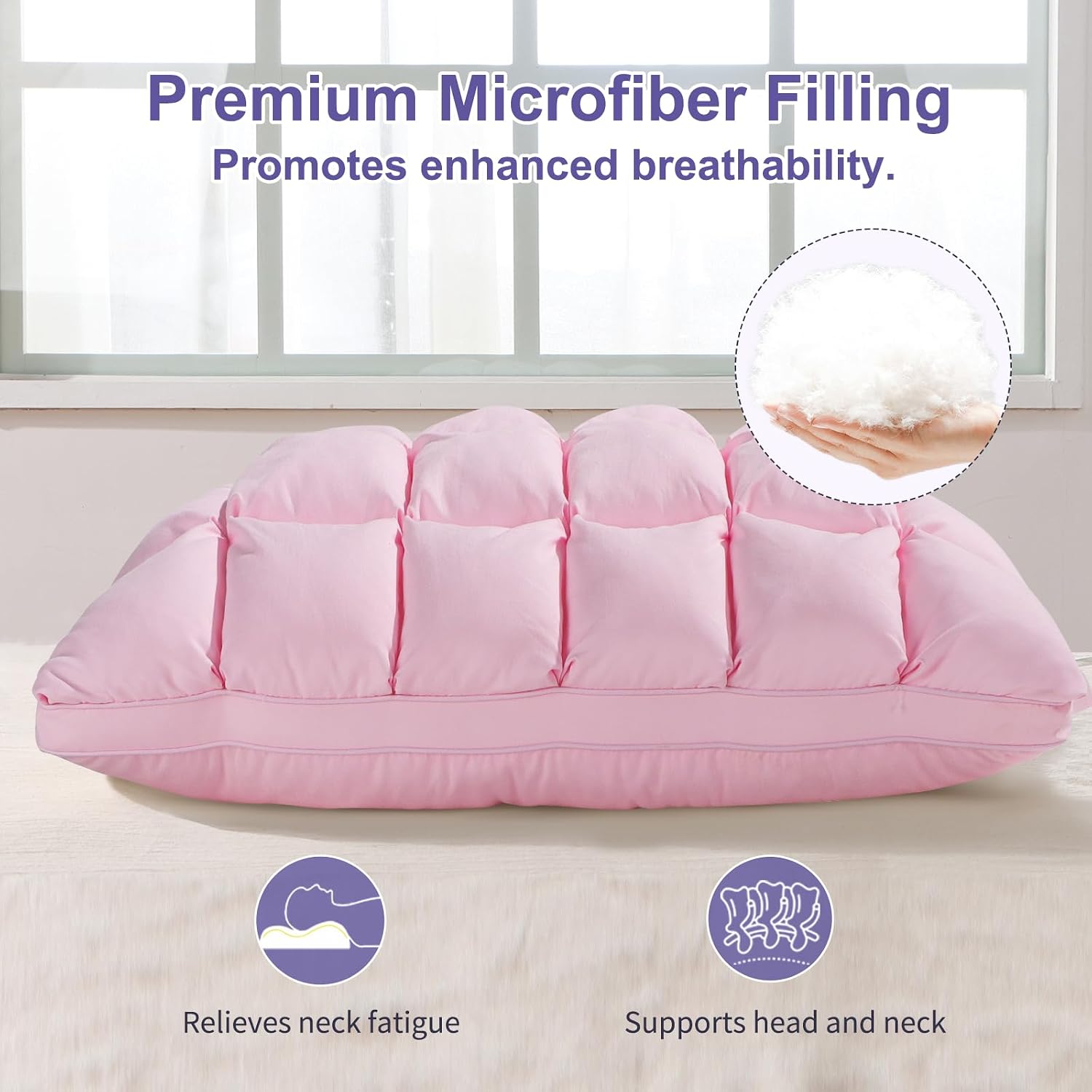 Yourmoon YOUR MOON Soft Pillows for Sleeping, Support Bed Pillows, Fluffy Down Alternative Pillow, Luxury Hotel Gel Pillows for Side Sleepi…