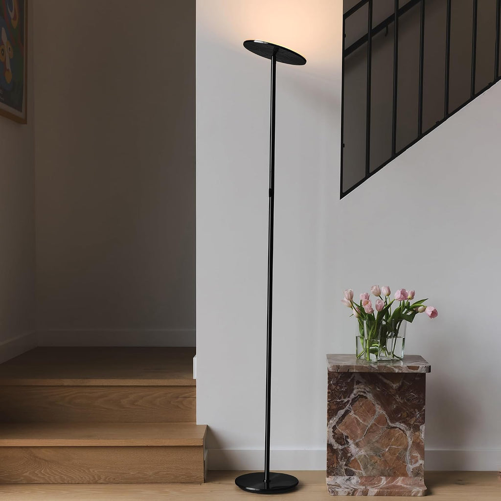 Brightech Sky LED Floor lamp, Torchiere Super Bright Floor Lamp for Living Rooms & Offices - Dimmable, Tall Standing Lamp for Bedroom…