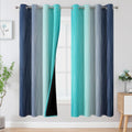 Estelartextiler Estelar Textiler Navy Blue and Teal Blackout Curtains 72 Inch Length 2 Panels Set, Full Room Darkening Grommet Ombre Curtai…