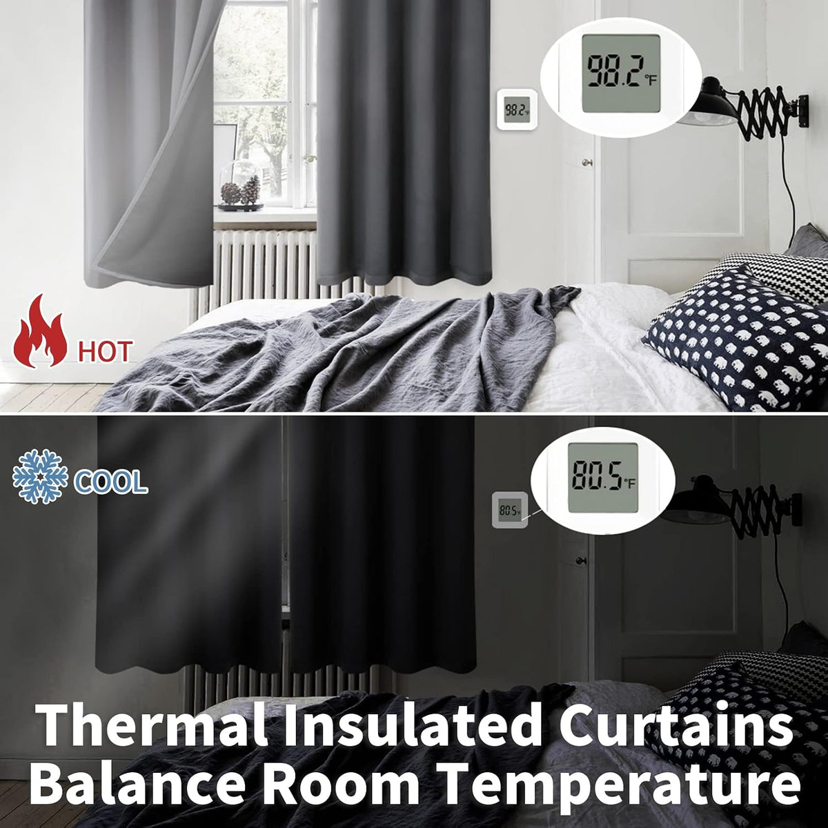 BGment Thermal Insulated 100% Blackout Curtains for Bedroom with Black Liner, Double Layer Full Room Darkening Noise Reducing Grommet Curta…
