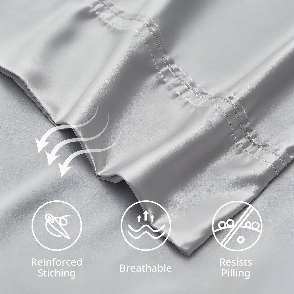 Krimano Queen Pillow Cases, Derived from Bamboo Viscose, Cooling Pillowcases, Breathable & Wicking Pillow Covers for Hot Sleepers, Envelope…