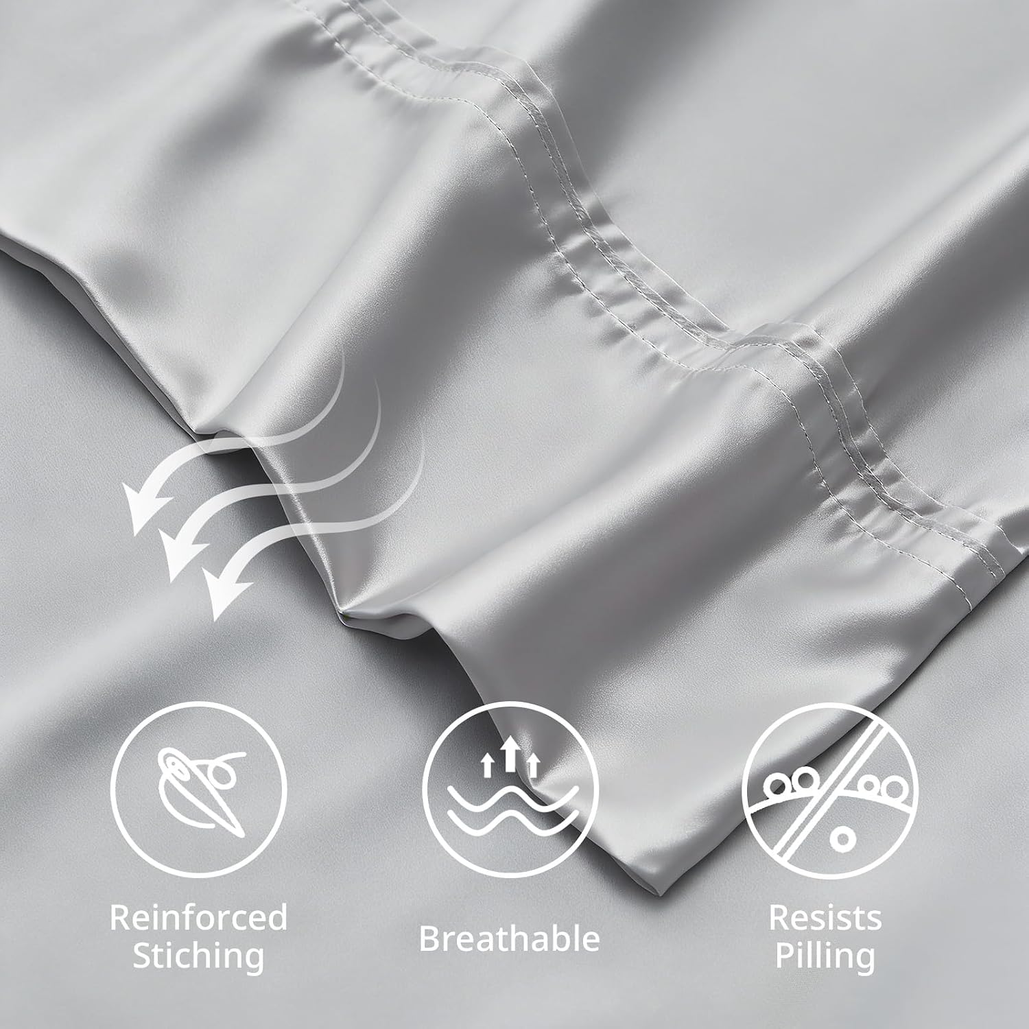 Krimano Standard Pillow Cases, Derived from Bamboo Viscose, Cooling Pillowcases, Breathable & Wicking Pillow Covers for Hot Sleepers, Envel…