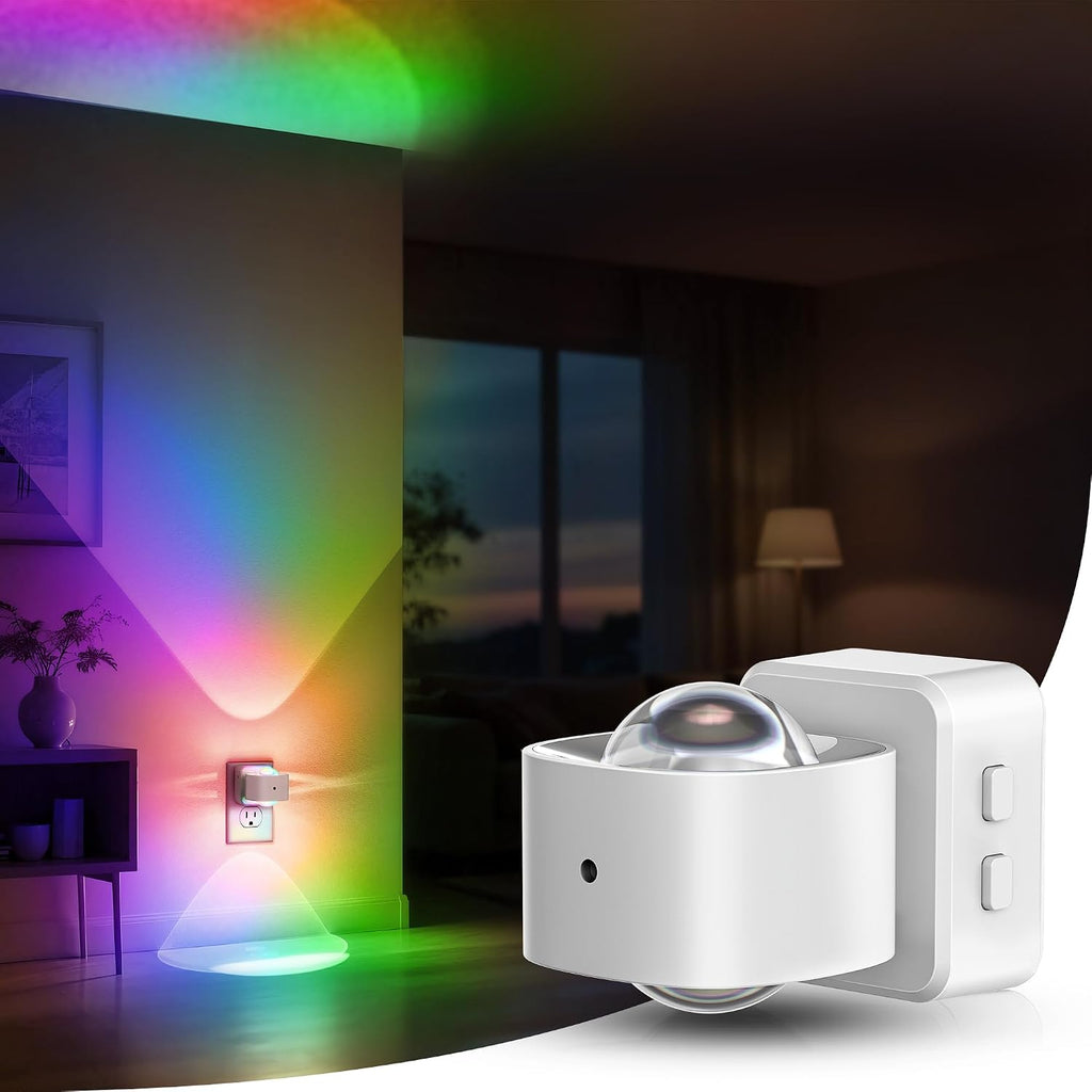 Briignite Night Light Projector, RGB Color Changing Night Light for Kids, 180° Rotating Night Lights Plug into Wall, Dusk to Dawn Sensor…