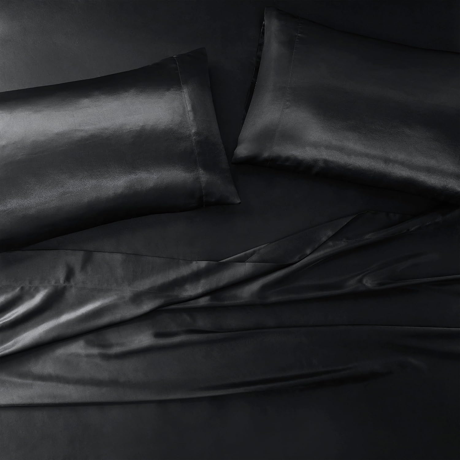 Madisonpark Madison Park Essentials Set of 2 Satin Pillowcase for Hair & Skin, Luxuriously Soft, Silky with Natural Sheen Luster Cool to To…