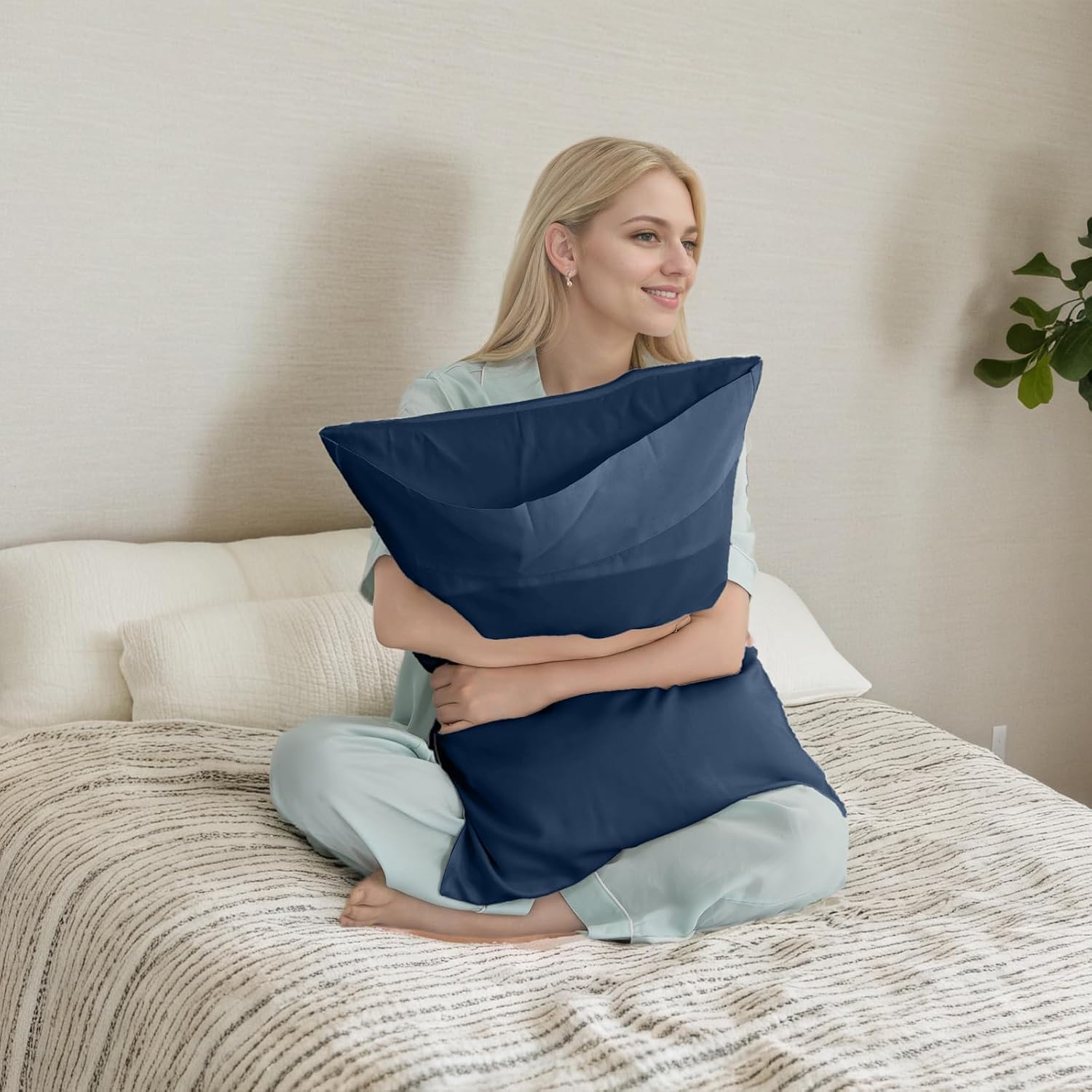 TELUS Pillow Cases Queen Size 2 Pack, Bamboo Rayon Cooling Pillowcases with Envelope Closure, Cool Breathable Pillow Cover for Hot…