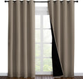 Nicetown Taupe Full Shade Curtain Panels, Pair of Energy Smart & Noise Blocking Out Blackout Drapes for Dining Room Window, Thermal Insulat…
