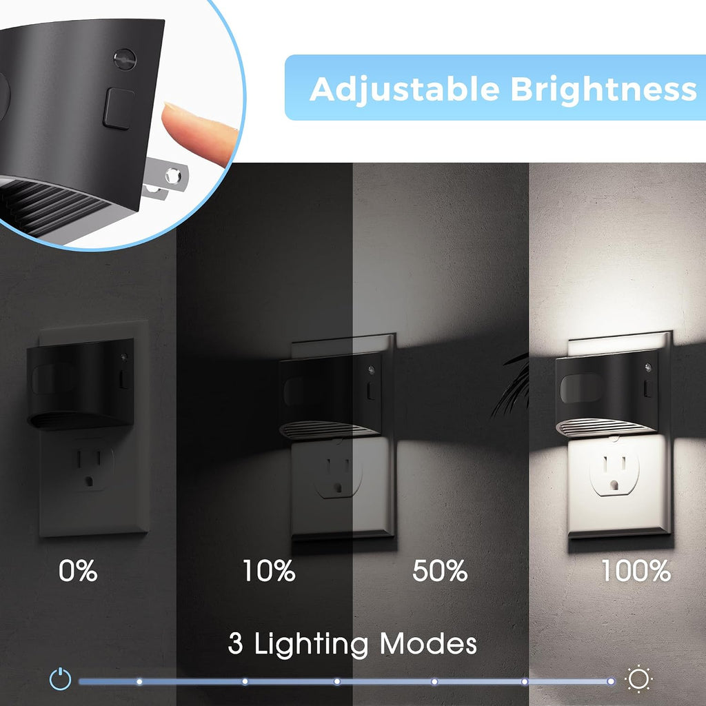 L LOHAS LED Night Light with Motion Sensor & Dusk to Dawn Sensor, Night Lights Plug into Wall with 30-100lm Adjustable Brightness…