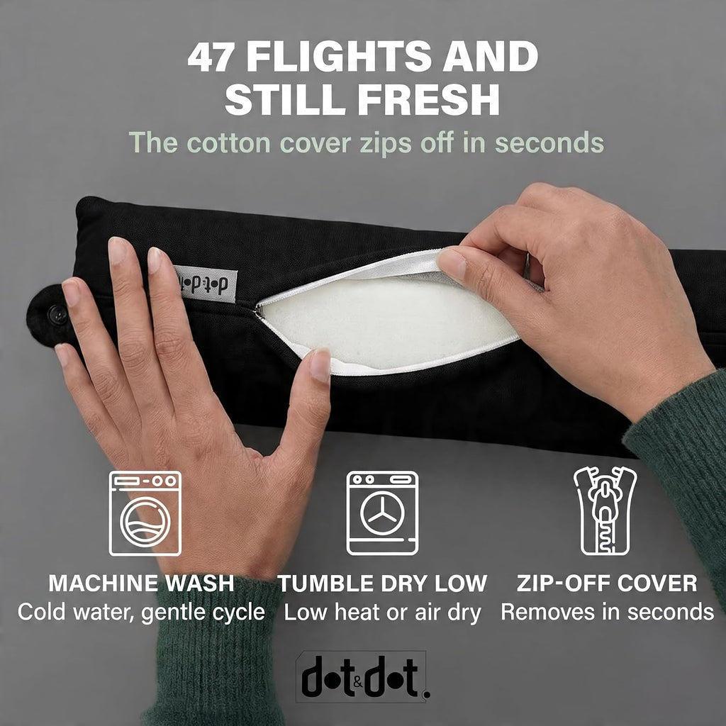 Dot&Dot Twist Memory Foam Travel Pillow for Airplanes - Travel Neck Pillow for Sleeping - Airplane Pillow for Neck Support, Chin, Lu…