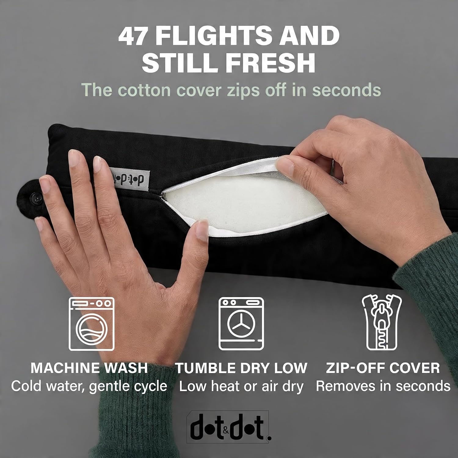Dot&Dot Twist Memory Foam Travel Pillow for Airplanes - Travel Neck Pillow for Sleeping - Airplane Pillow for Neck Support, Chin, Lu…