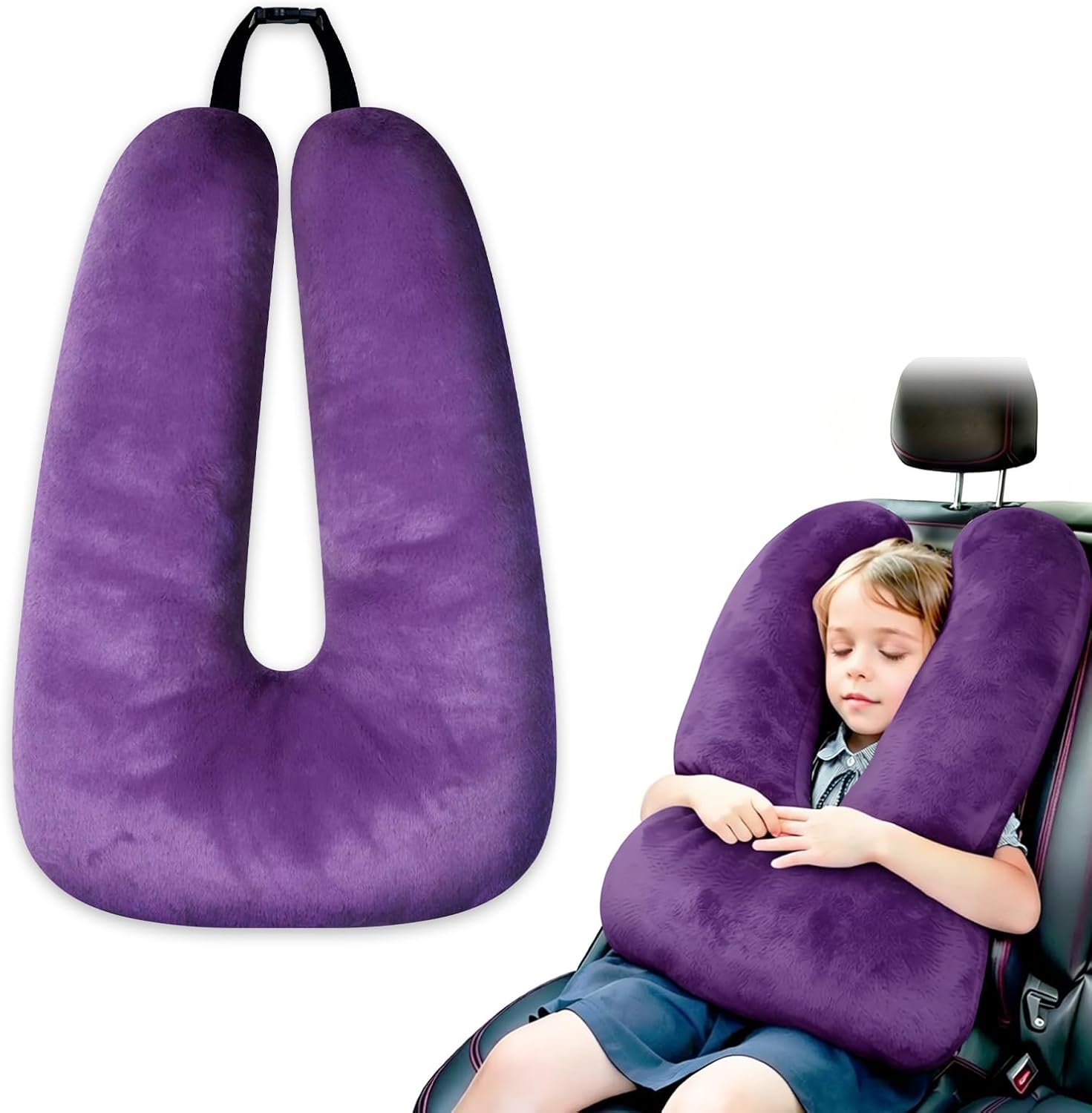 Atablyn-Foryourdailylife Atablyn Travel Pillows for Car Back Seat U Shaped Travel Pillow Cushion Car Pillow for Family Sleeping Airplane Ad…