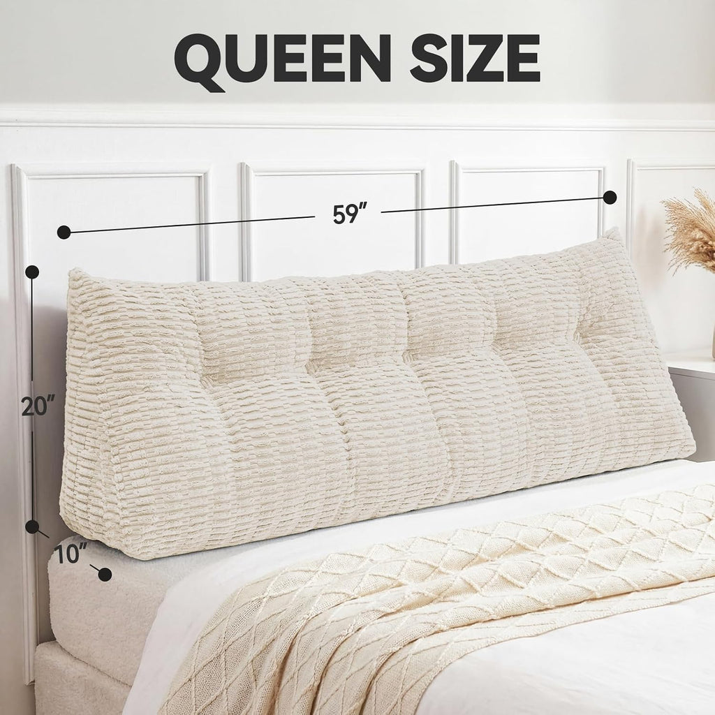 Luisof Wedge Pillow Headboard Queen Triangular Bed Wedge Pillow for Headboard, Head Board Backrest Pillow for Bed Sofa Daybed Pillows for S…