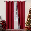 Xwzo 100% Blackout Window Curtains - Thermal Insulated & Noise Reduction Black Liner Window Treatment Sewn with Tiebacks for Bedroom/Living…