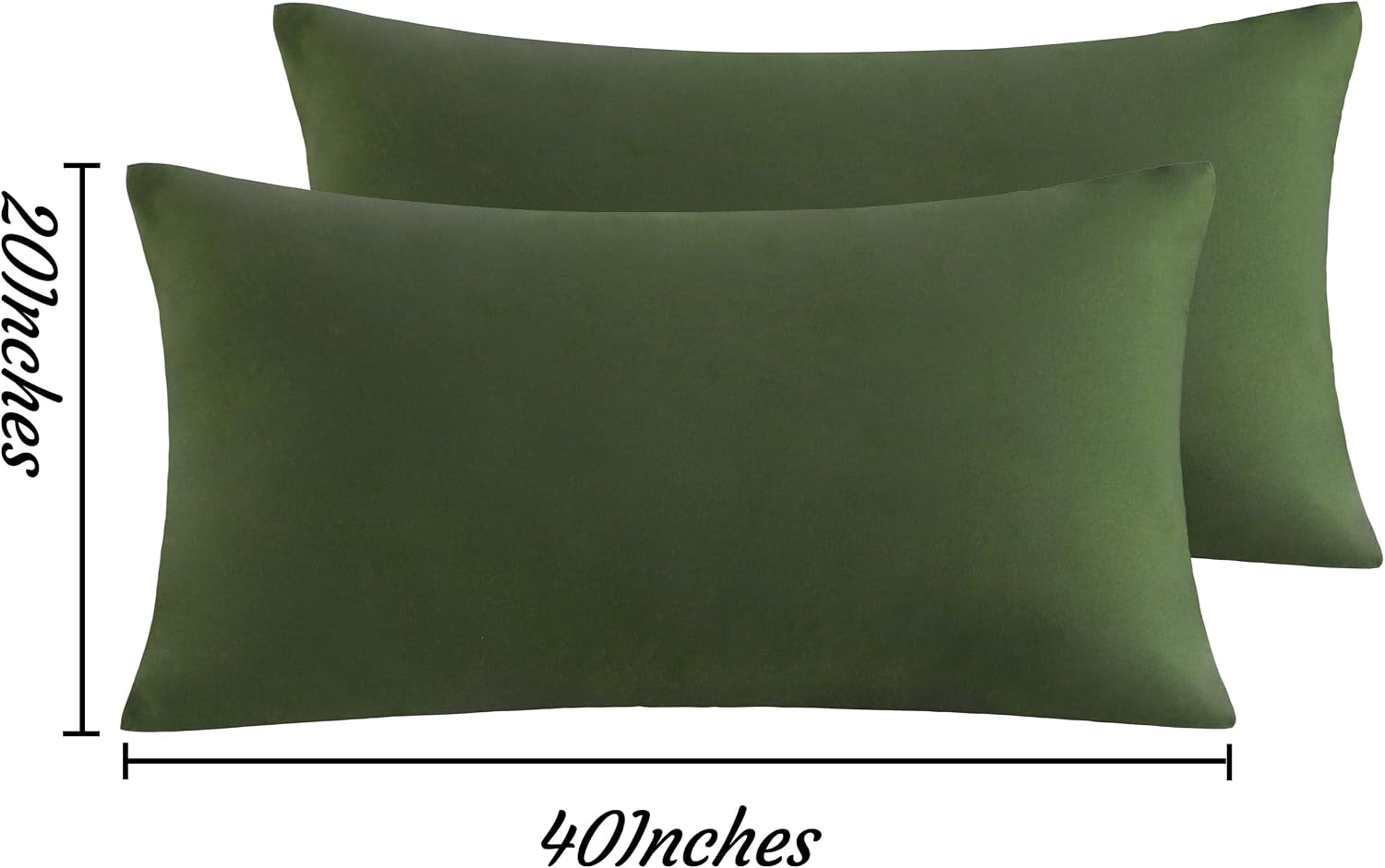 Ntbay King Pillow Cases Set of 2, 2 Pack Brushed Microfiber 20x40 Pillow Cases, Soft, Wrinkle, Fade, Stain Resistant Olive Green Pillow Cas…
