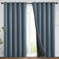 Yakamok 100% Blackout Lined Panels, Room Darkening Thermal Insulated Blackout Curtains for Bedroom, Heat Blocking Drapes for Living Room(62…