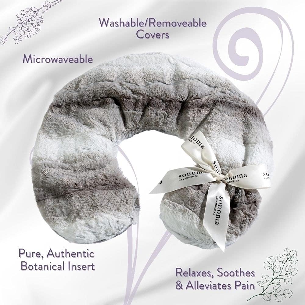 Your Personal comfort Ritual Sonoma Lavender Luxury Lavender Heatable/Chillable Neck Pillow, Microwaveable for Neck and Shoulders with Rem…