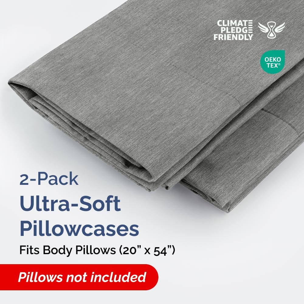 Body Pillowcases Set of 2-20x54 Long Body Pillow Case - Soft Body Pillow Cover for Sleeping & Side Sleepers - Comfy, Wrinkle & Fade Free…