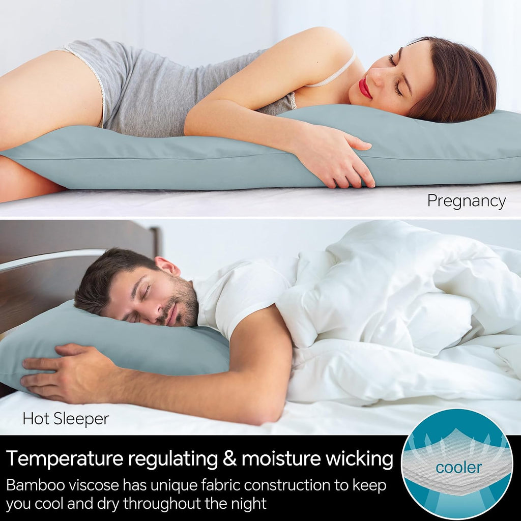 Bedelite Body Pillow Cover, Rayon Made from Bamboo, Cooling Body Pillow Case Cover for Hot Sleepers and Night Sweats, Breathable & Silky So…