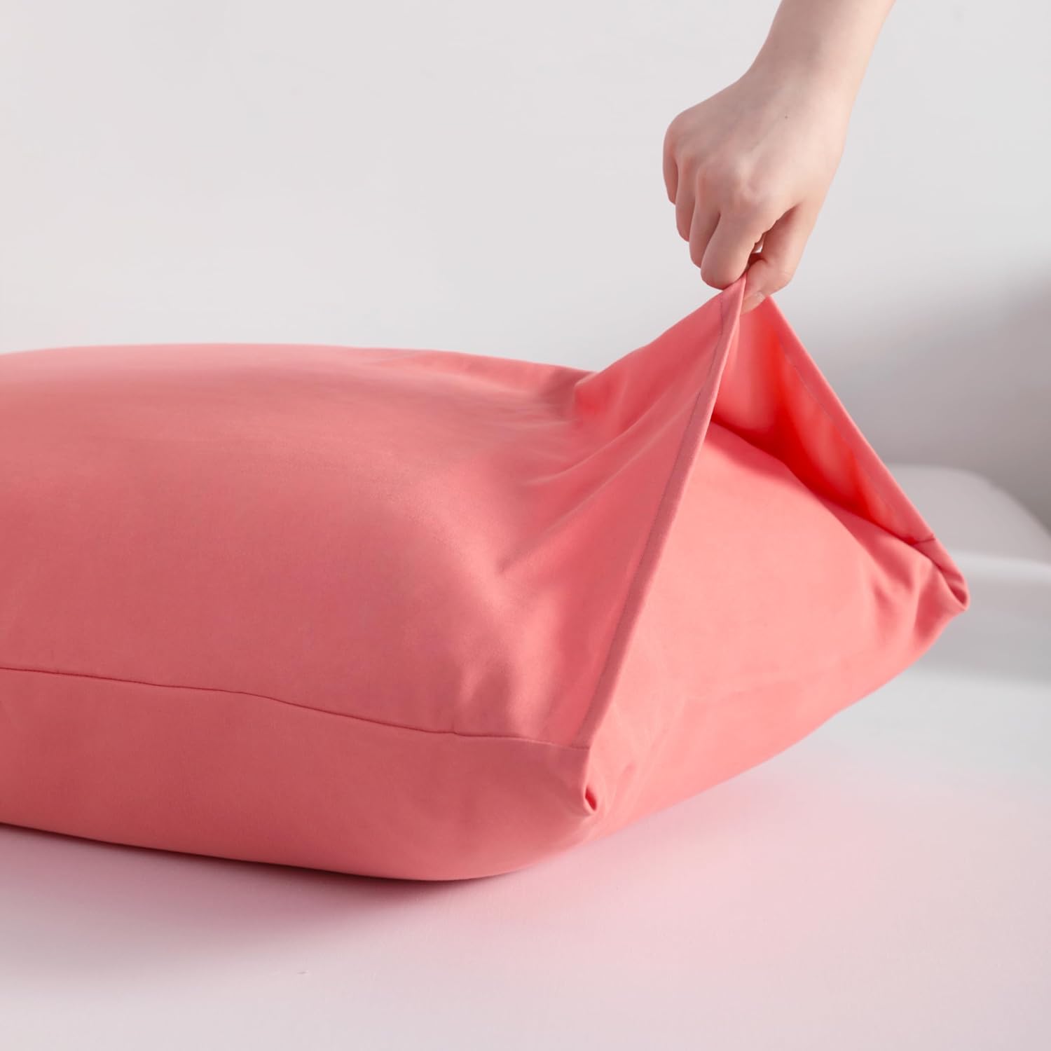 Ntbay Body Pillowcase - Brushed Microfiber 20x54 Pillowcase - Soft, Wrinkle-Free, Fade-Resistant, Stain-Resistant, Coral Pink Body Pillow C…