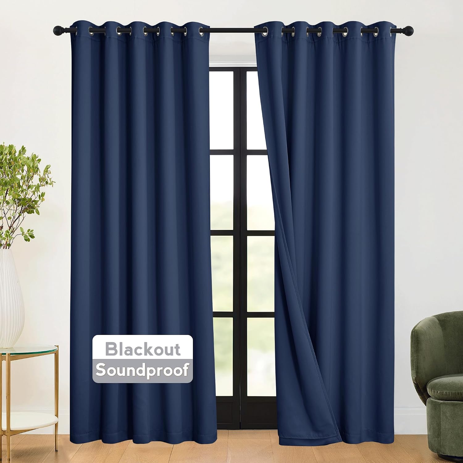 Rybhome RYB HOME 3-in-1 Soundproof - Blackout - Energy Saving Curtains for Bedroom, Soundproof Blanket Curtains for Living Room Boy Nursery…