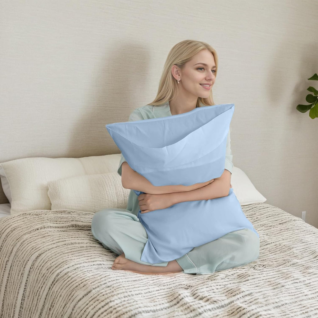 Pillow Cases Queen Size 2 Pack, Bamboo Rayon Pillowcases with Envelope Closure, Cooling Breathable Pillow Case for Hot Sleepers & Night…