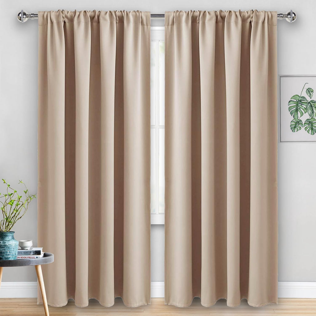 Jiuzhen Blackout Curtains for Bedroom - 70 x 84 Inch Extra Wide Privacy Assured Thermal Insulated Room Darkening Room Divider Curtain Cover…