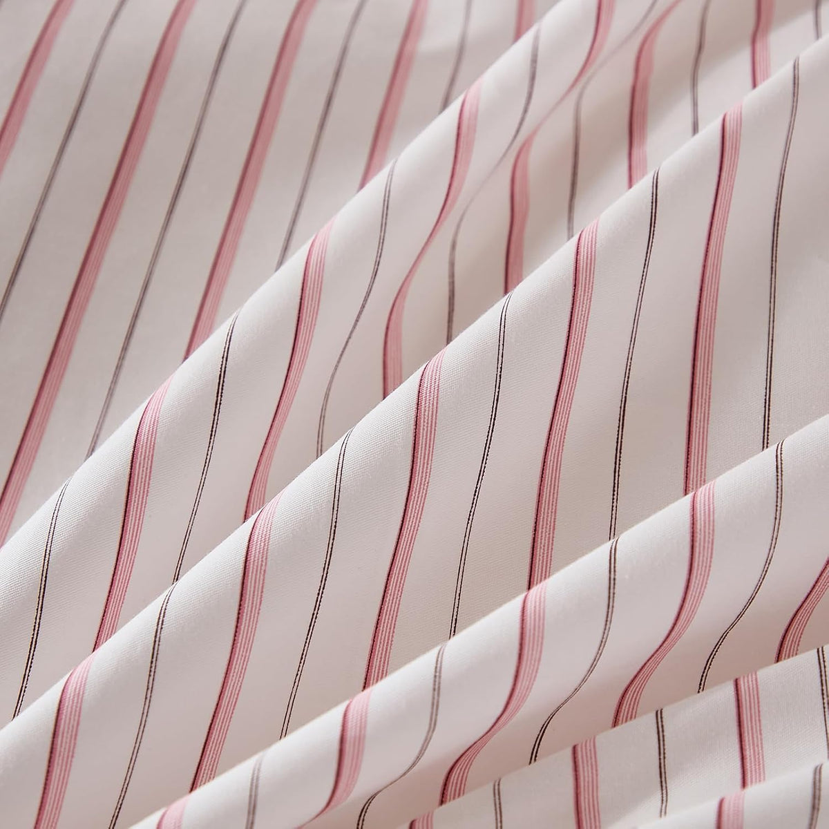 Merryword King Size Pillowcases, 100% Cotton Pillow Cases, White & Pink Striped Pillowcases, Soft Breathable Ticker Stripe Pillow Covers, S…